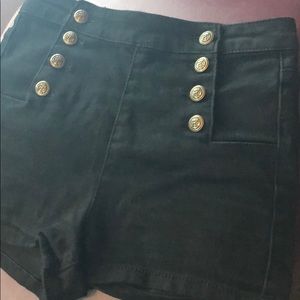 High waisted black shorts